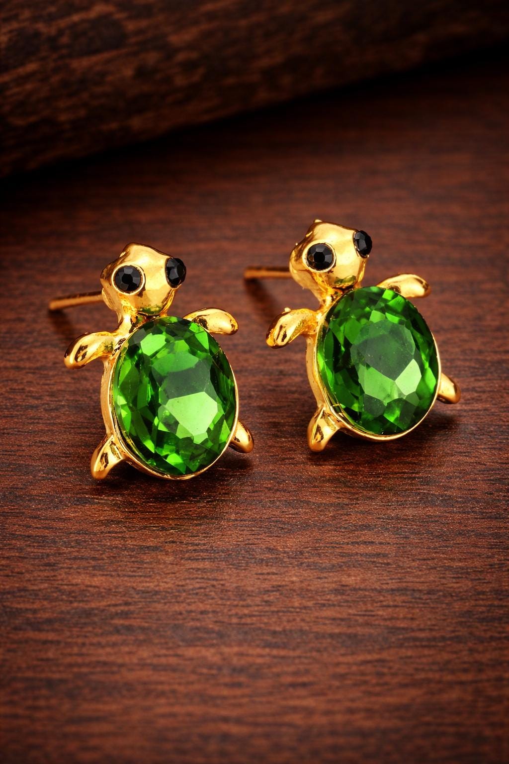 Green Turtle Stud Earrings, Enamel Animal Jewelry, Hypoallergenic Posts